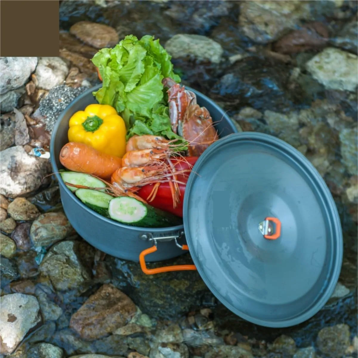 Camping Kitchen Utensil Outdoor Cooking Pot Multi-Person Camping Camping Picnic Picnic Hot Pot Shabu-shabu Cooker Pot for Outdoor Cooking
