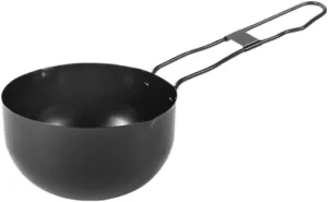 Camping Kitchen Utensil Outdoor Deep Pour Hot Oil Small Pot Pour Oil Sauce Pot Household Frying Pot Picnic Cooker for Outdoor Cooking(Black)