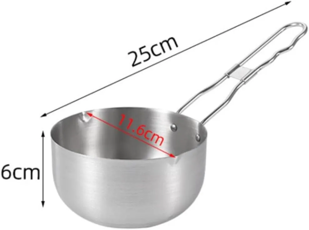 Camping Kitchen Utensil Outdoor Deep Pour Hot Oil Small Pot Pour Oil Sauce Pot Household Frying Pot Picnic Cooker for Outdoor Cooking(Black)
