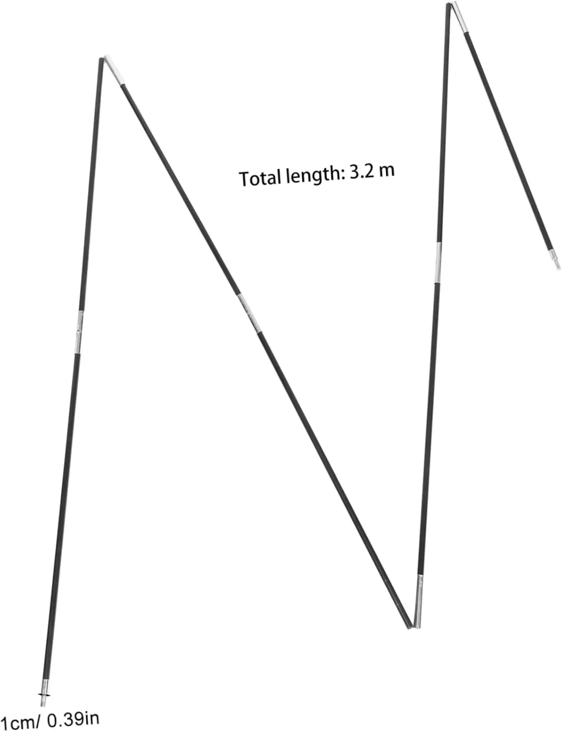 Camping Pole Replacement 2 Fiberglass Tent Poles for Beach Tent Flexible Durable Quick Assembly for