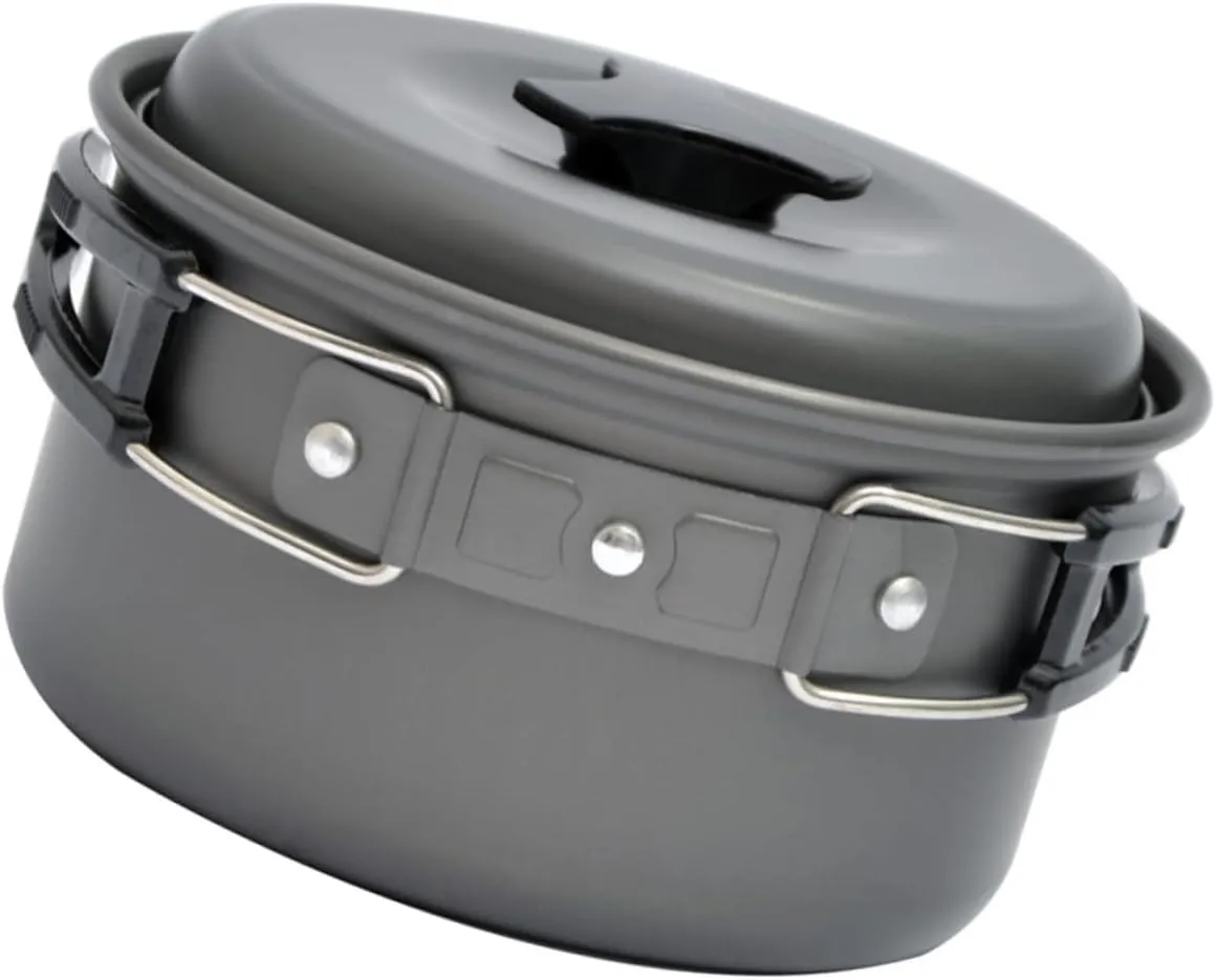 Camping Pot and Pan Set Nonstick Pan Camping Cookware Tote Easy Storage Folding Pot Cooking Supply for Outdoor