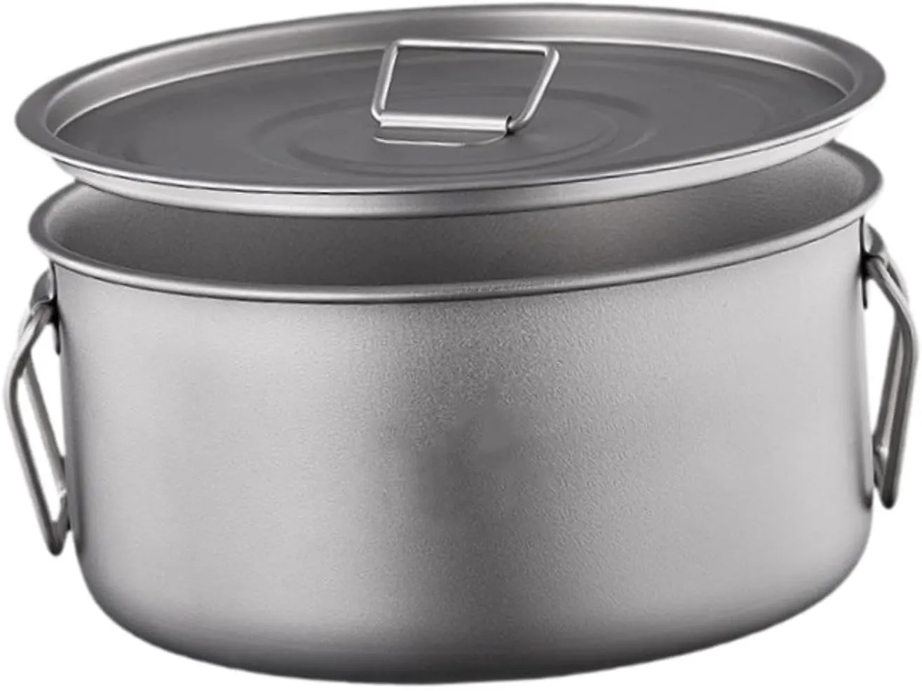 Camping Pot with Lid Titanium Mug 2200ml Plate Dish Portable Cooking Equipment Camp Cooking Pot for Fishing Backpack Trekking