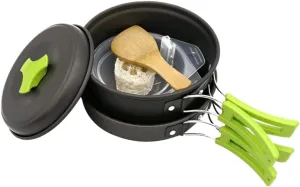 Camping Silverware Set 2-Person Outdoor Pot Set Titanium Cookware Portable Camping Dish Easy Clean