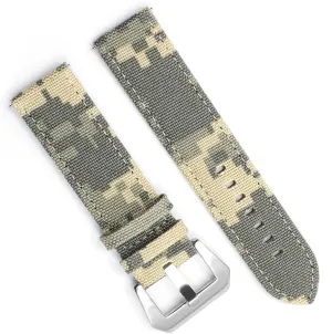Canvas Leather Watchband Camouflage Military Watch Strap Watches Bracelet Pulseira For Men Watch Accessories