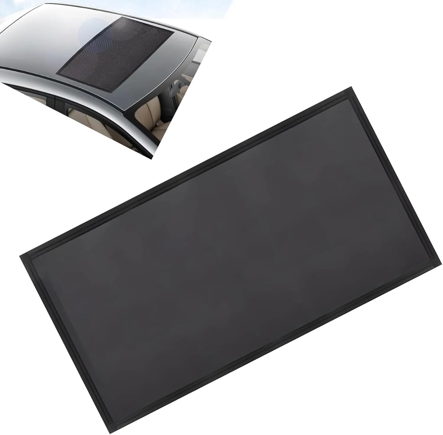 Car Sunroof Breathable Mesh, Foldable Camping Accessories, No Tool Installation, 39x25.5In Universal Automotive Sunroof Sun Protection (Black)