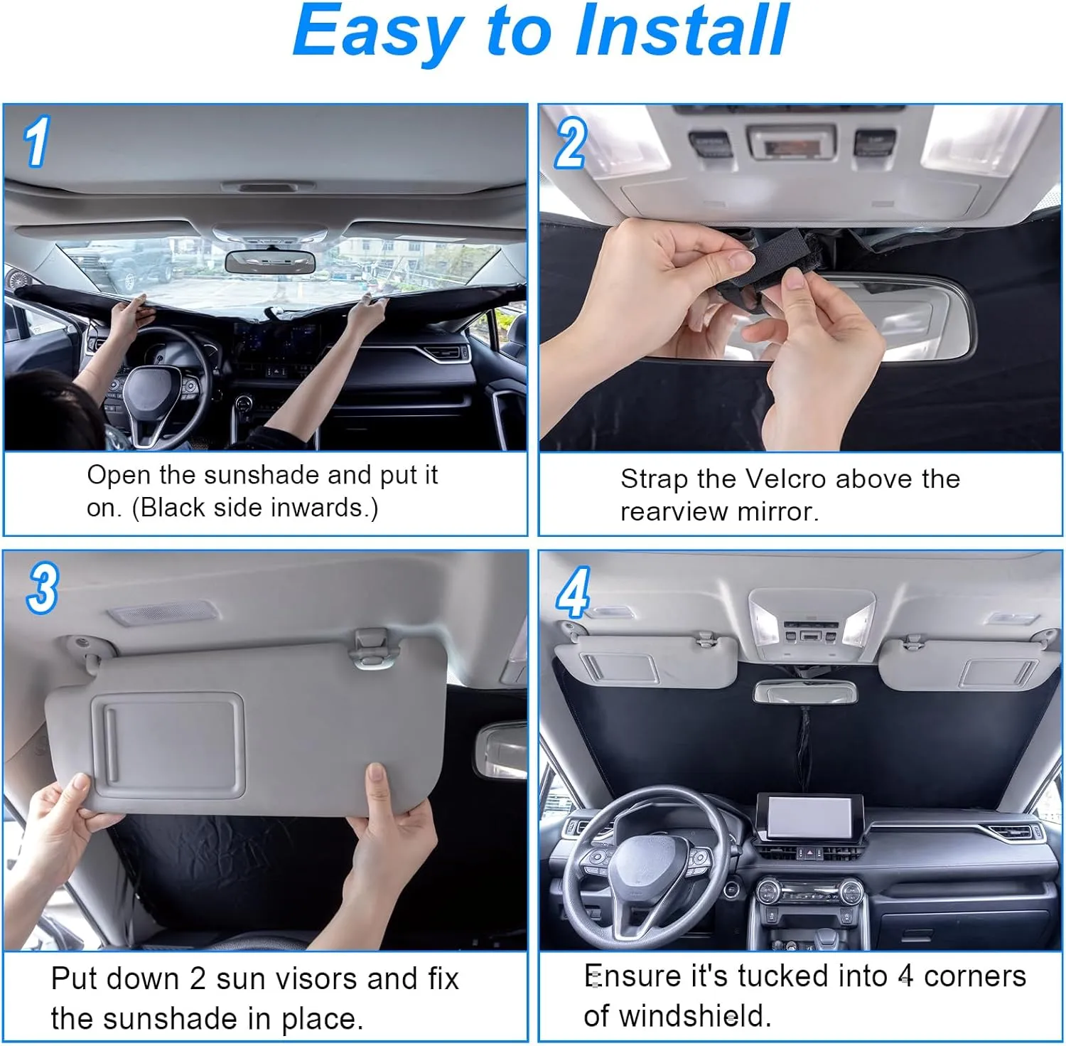 Car Windshield Sun Shade for Honda CRV 2023 2024 2025 Professional 310T Reflective Polyester UV & Heat Insulation Protection, Foldable Front Window Sunshade with Storage Pouch, Keep Car Interior Cool