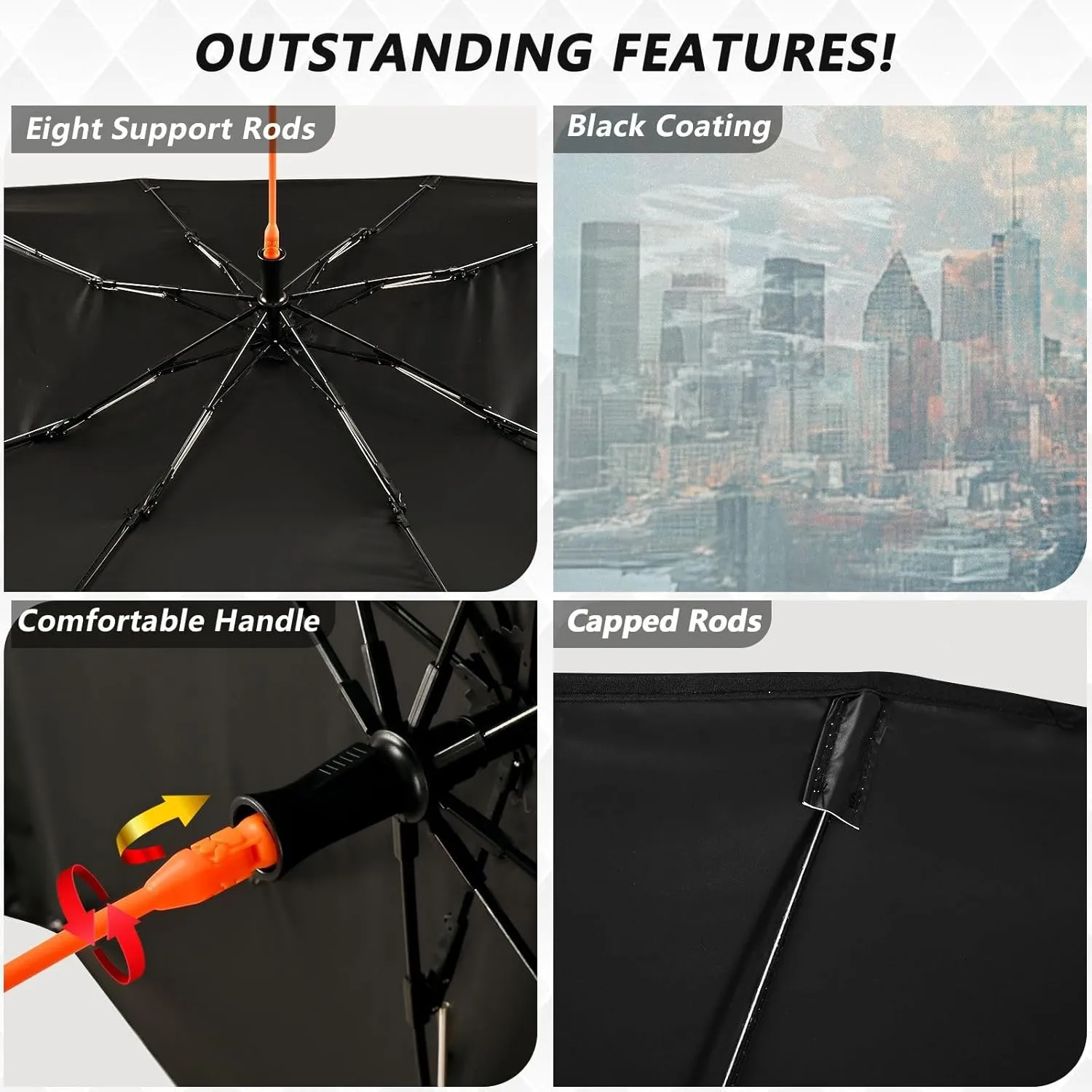 Car Windshield Sunshade Umbrella, Eagle Flag Double Exposure Windshield Cover Sun Shade, for Truck SUV Front Window Sunshade, Blocks Heat & UV Rays, Cool Down The Vehicle 58"x 29.7"