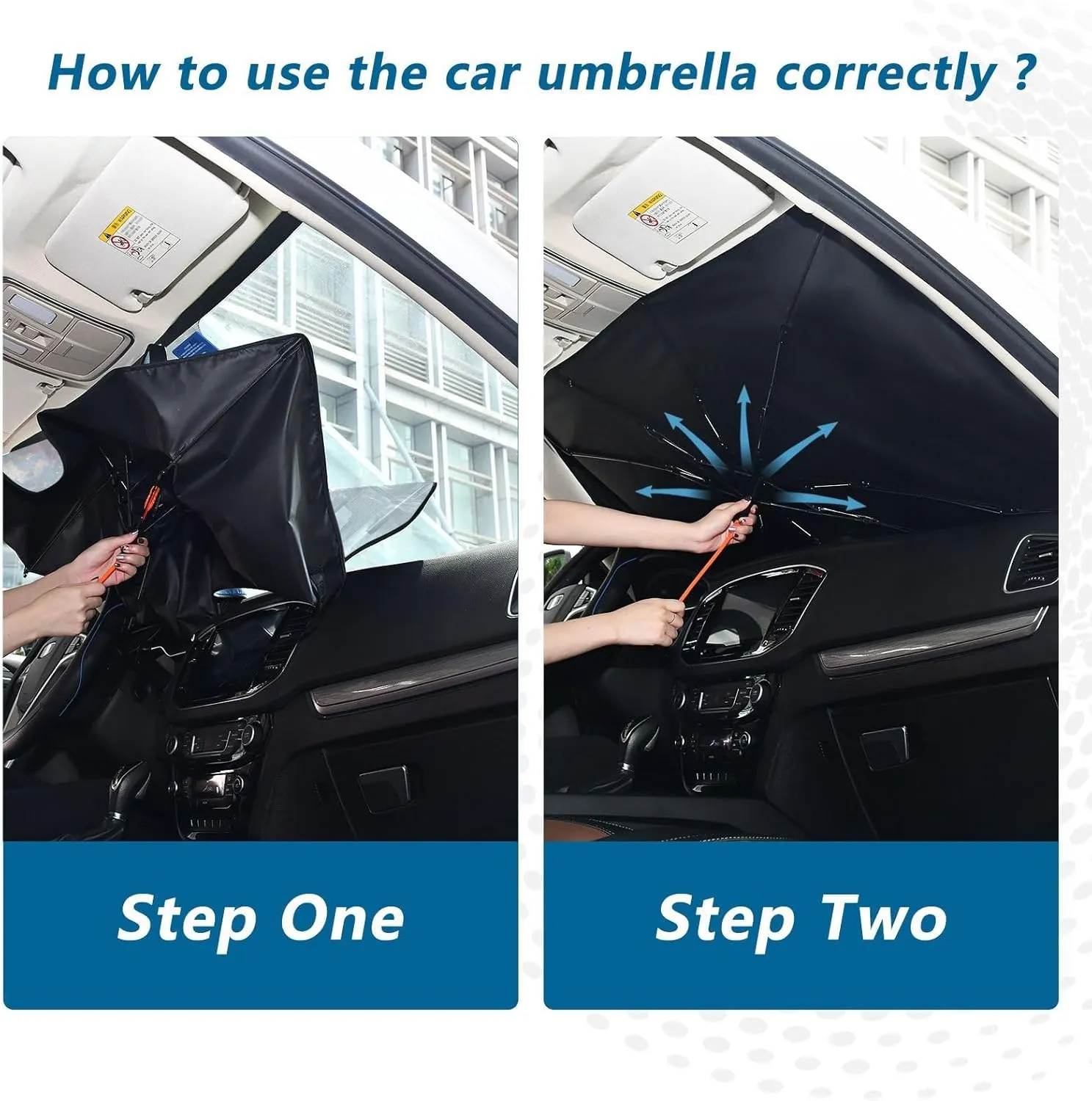 Car Windshield Sunshade Umbrella, Eagle Flag Double Exposure Windshield Cover Sun Shade, for Truck SUV Front Window Sunshade, Blocks Heat & UV Rays, Cool Down The Vehicle 58"x 29.7"