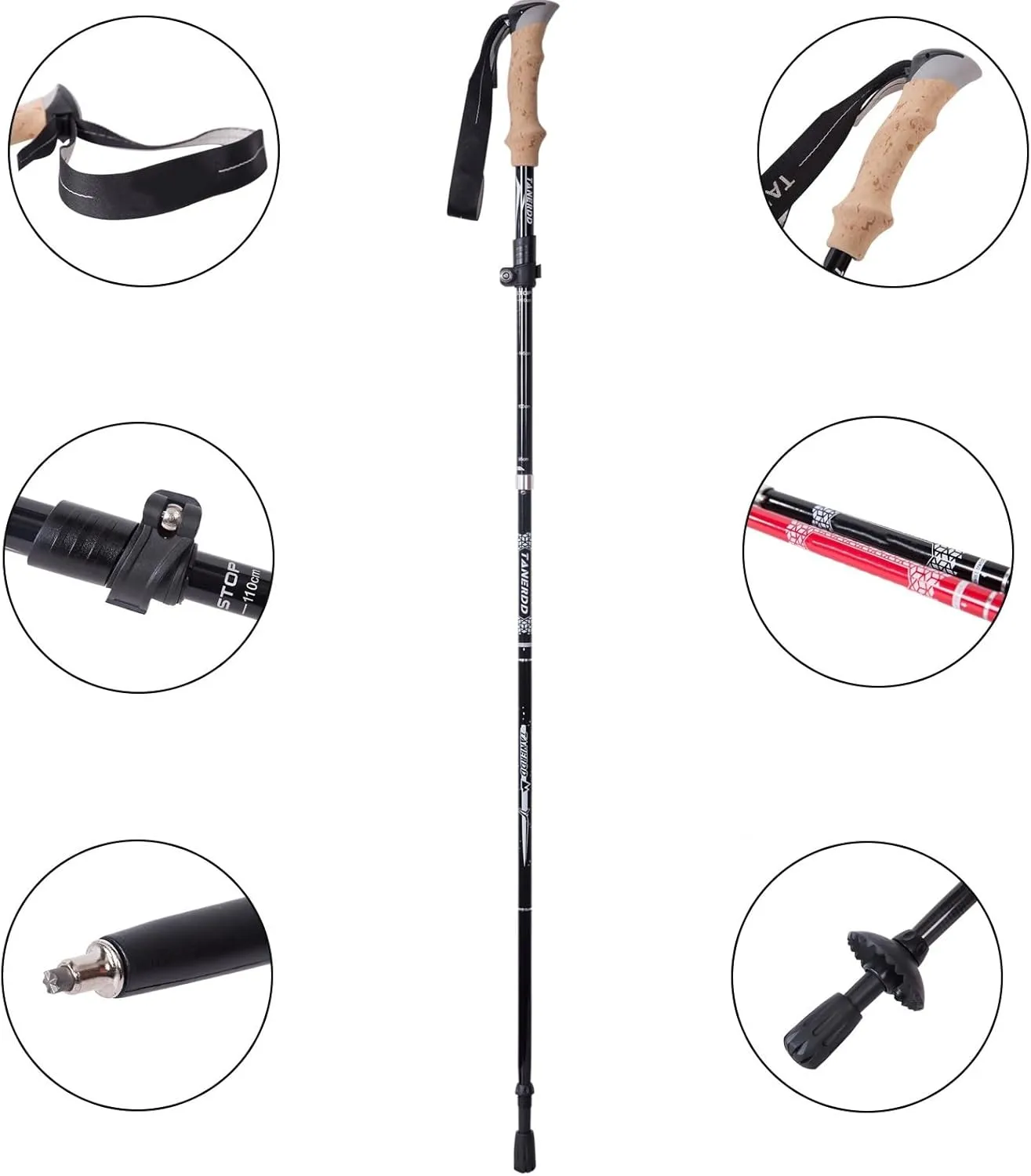 Carbon Fiber Ultralight Folding Hiking Poles for Outdoor Use, Telescopic, Equipped with External Lock, Perfect for Hiking, Mountaineering and Trail Running