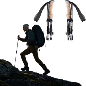 Carbon Fiber Ultralight Folding Hiking Poles for Outdoor Use, Telescopic, Equipped with External Lock, Perfect for Hiking, Mountaineering and Trail Running