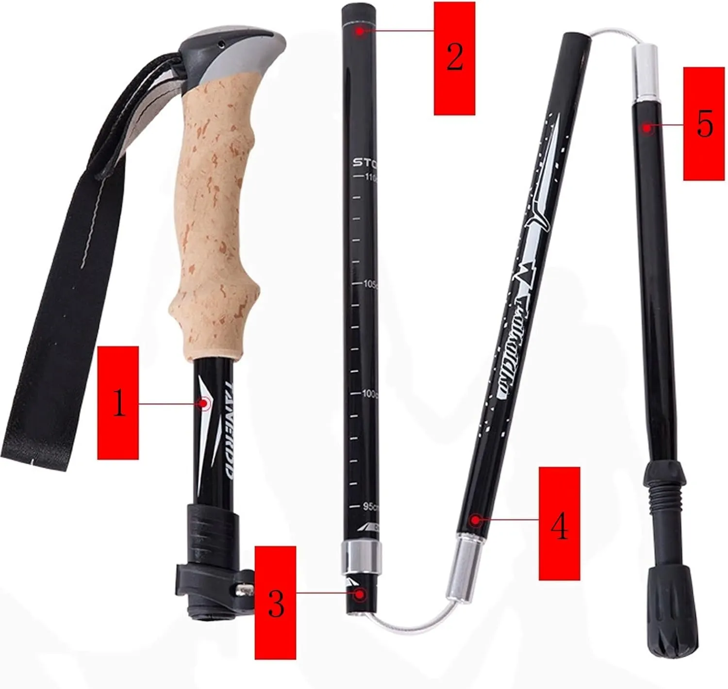 Carbon Fiber Ultralight Folding Hiking Poles for Outdoor Use, Telescopic, Equipped with External Lock, Perfect for Hiking, Mountaineering and Trail Running