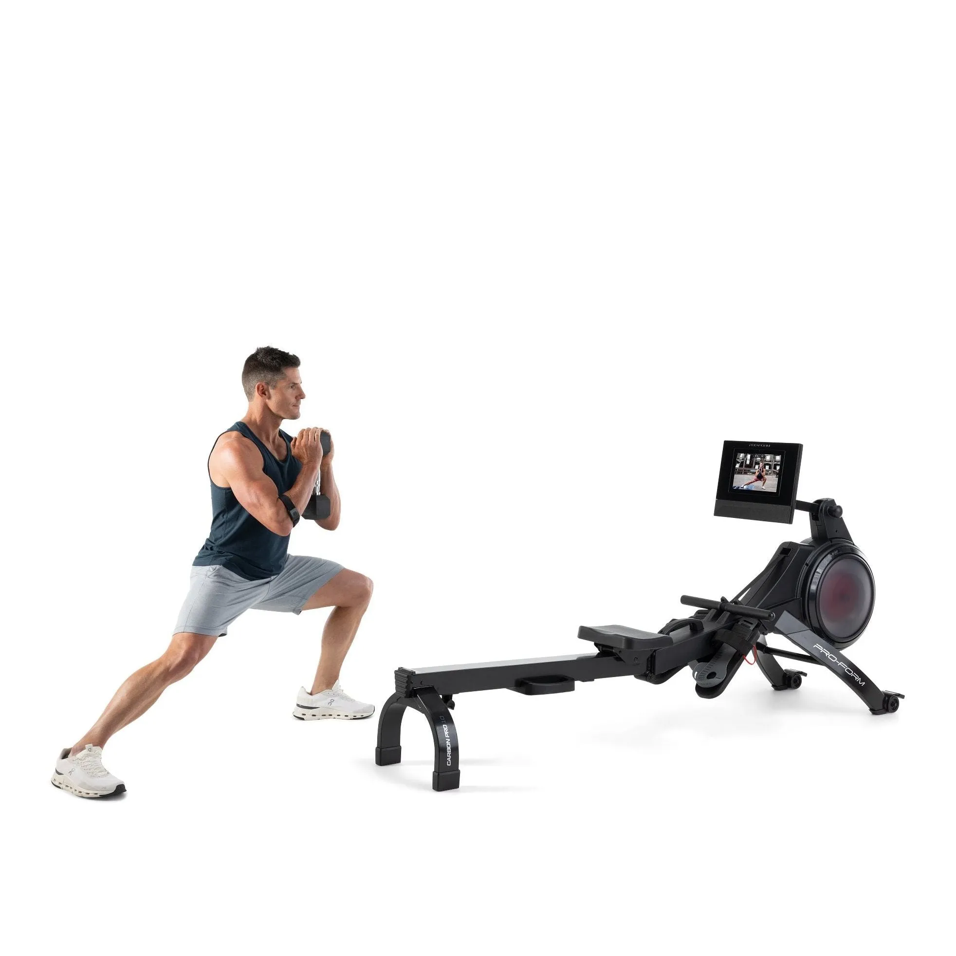 Carbon Pro10 Rower with 10" Touchscreen for Interactive, At-Home Workouts