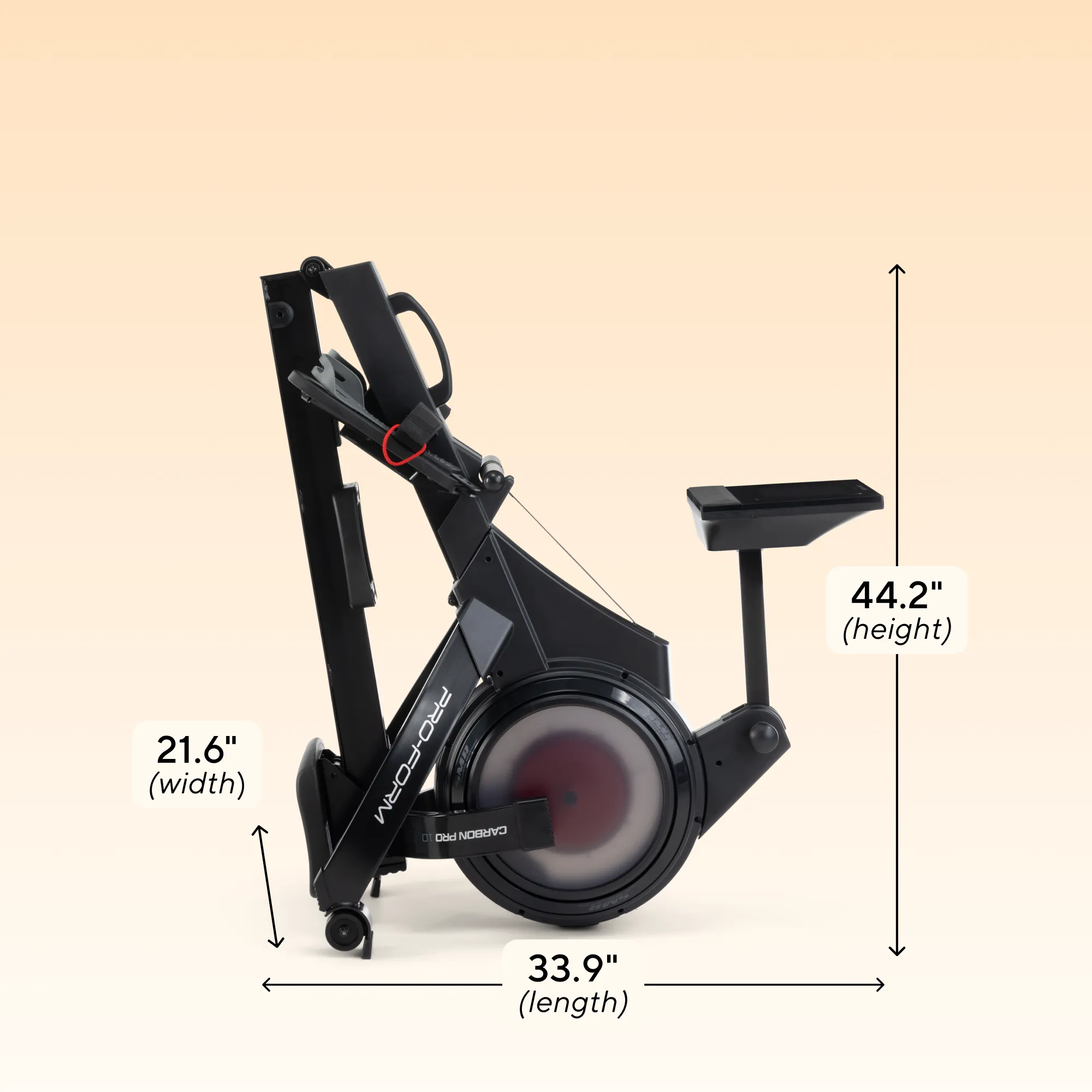 Carbon Pro10 Rower with 10" Touchscreen for Interactive, At-Home Workouts