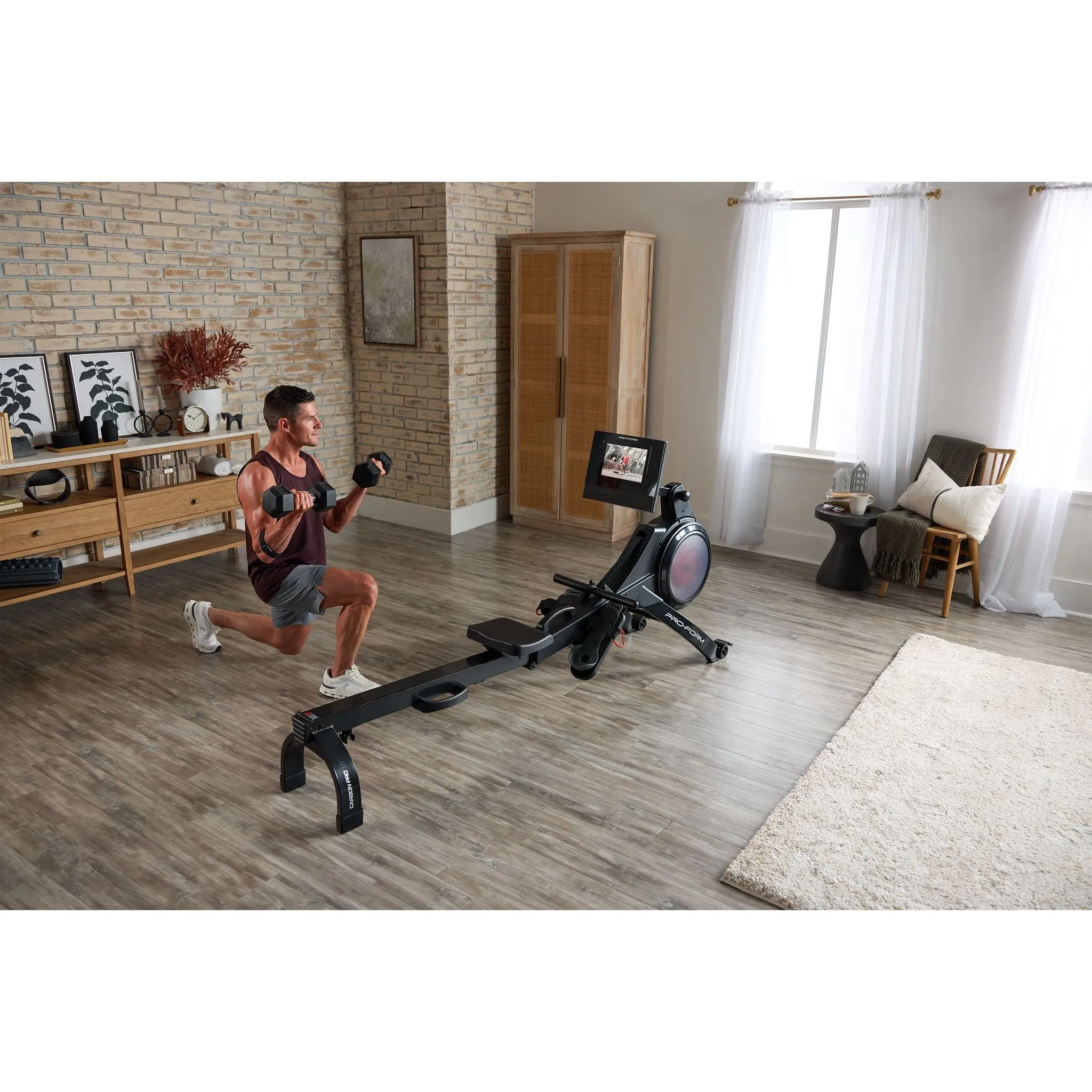 Carbon Pro10 Rower with 10" Touchscreen for Interactive, At-Home Workouts