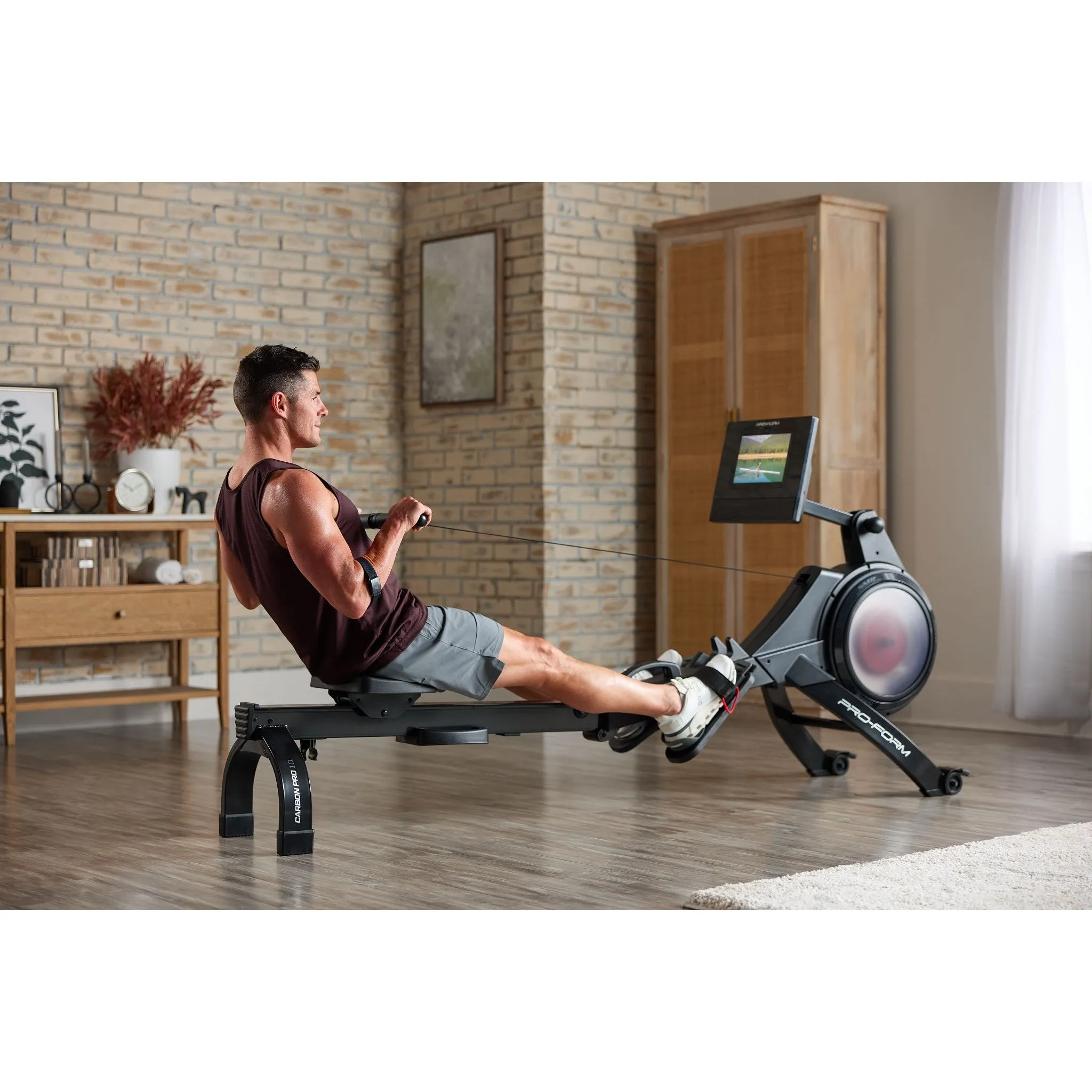 Carbon Pro10 Rower with 10" Touchscreen for Interactive, At-Home Workouts