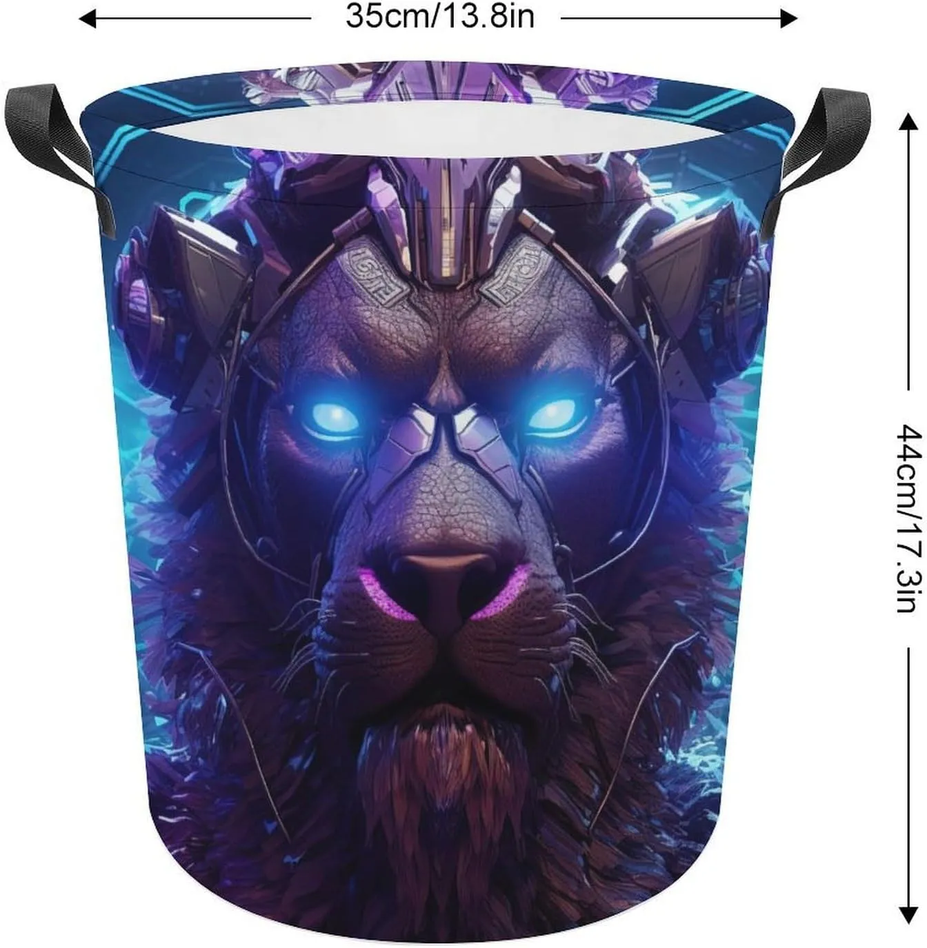 Carnivore Laundry Basket, Wild Animals Collapsible Laundry Hamper, Waterproof Oxford Cloth Laundry Bag with Handles, Lion Clothes Toy Organizer Basket for Room, style-4