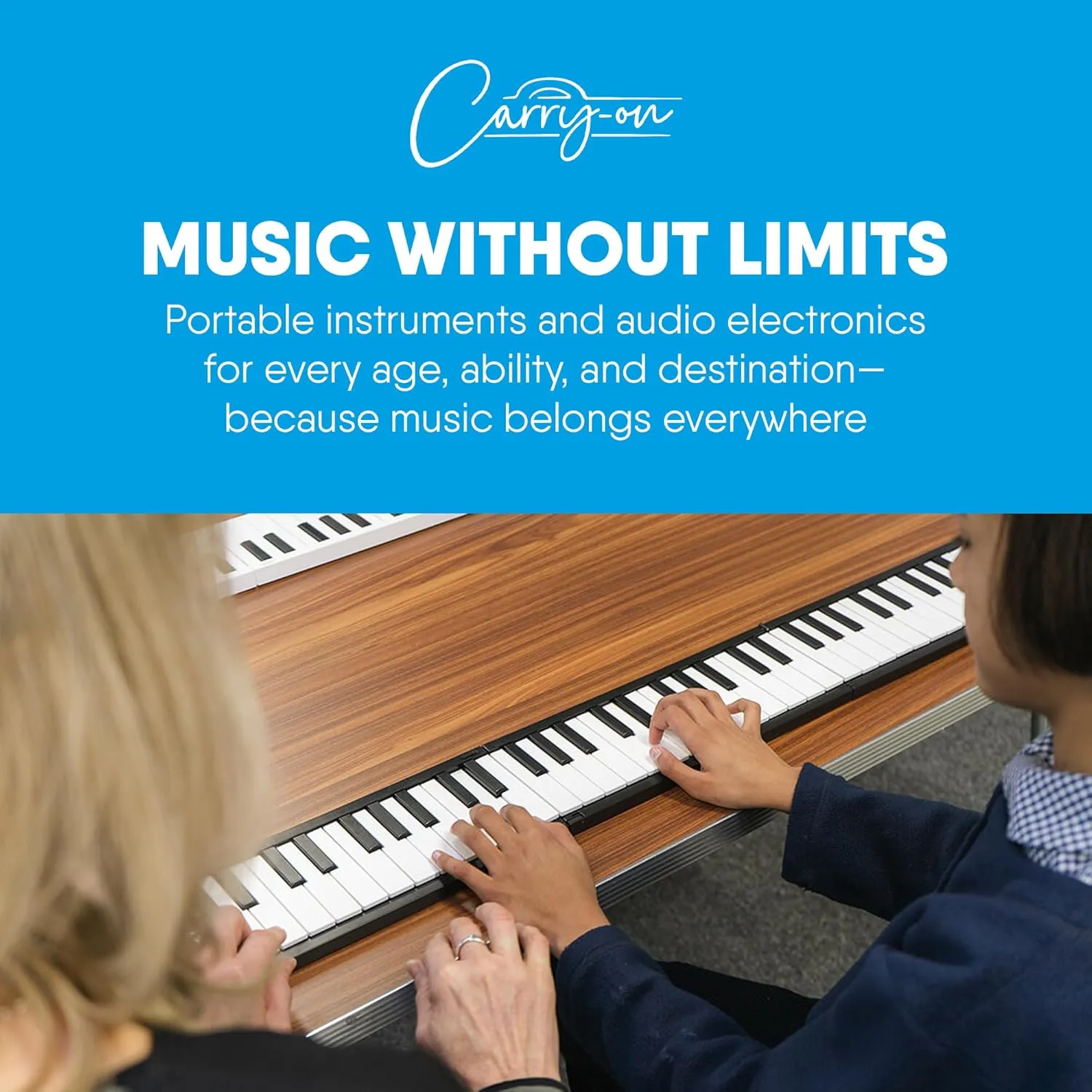 Carry-on Folding Piano 88 Touch - Ultra-Portable and Full-Sized with 128 Voices, USB & Bluetooth MIDI Connectivity - Travel Piano Keyboard Perfect for Practice, Travel, and Performances - White