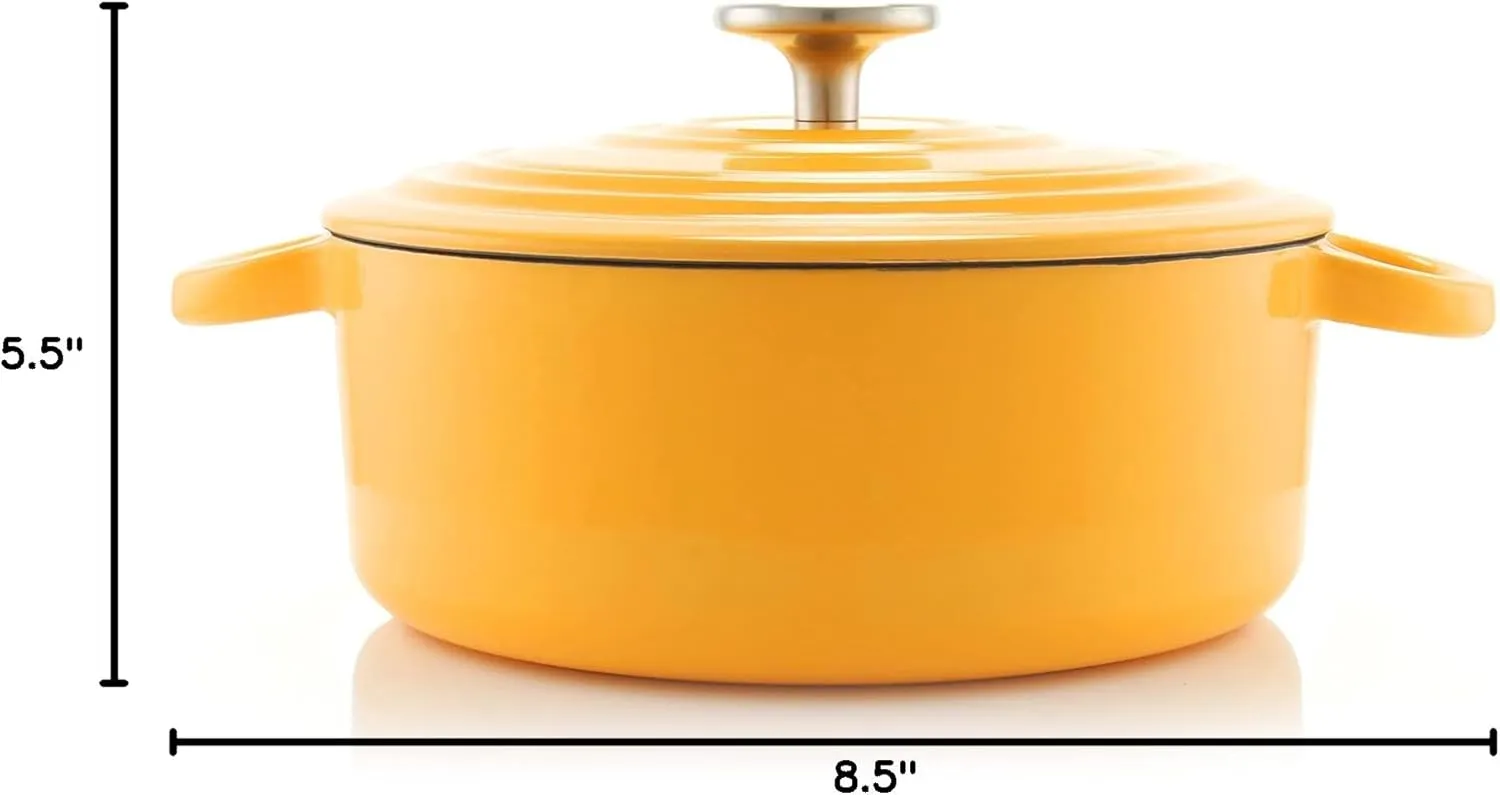 Chantal Cast Iron Dutch Oven, 3 qt, US Formulated Premium Enamel, Marigold
