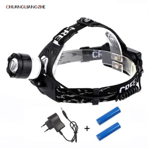 CHENGLIANGZHE LED T6 Headlight Zoom 18650 Battery Flashlight Outdoor Night Fishing Light Nights  Riding Light Mining Lamp