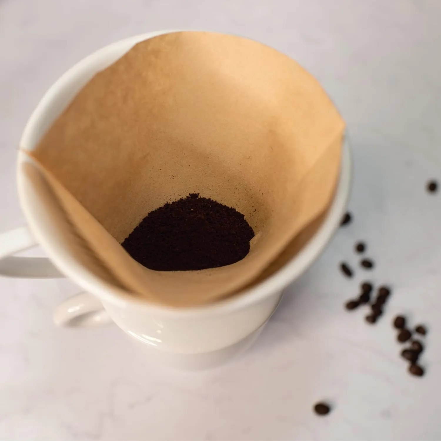 Cilio C104943 Porcelain Coffee Filter/Holder Pour-Over, 4/Medium, White