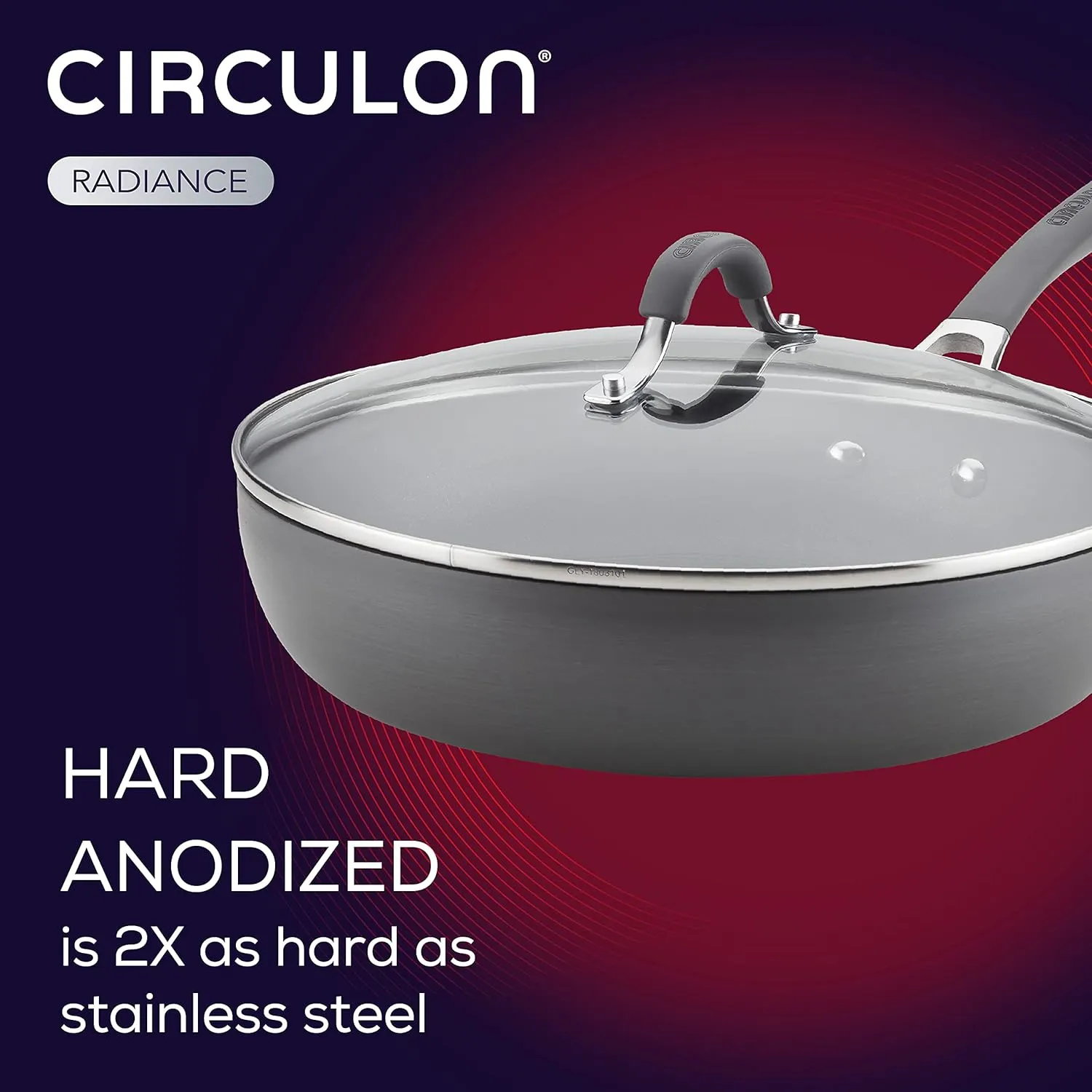 Circulon Radiance Deep Hard Anodized Nonstick Frying Pan - 12 Inch, Gray & Radiance Hard Anodized Nonstick Frying Pan Set/Fry Pan Set/Skillet Set - 8.5 Inch, 10 Inch, and 12.25 Inch, Gray