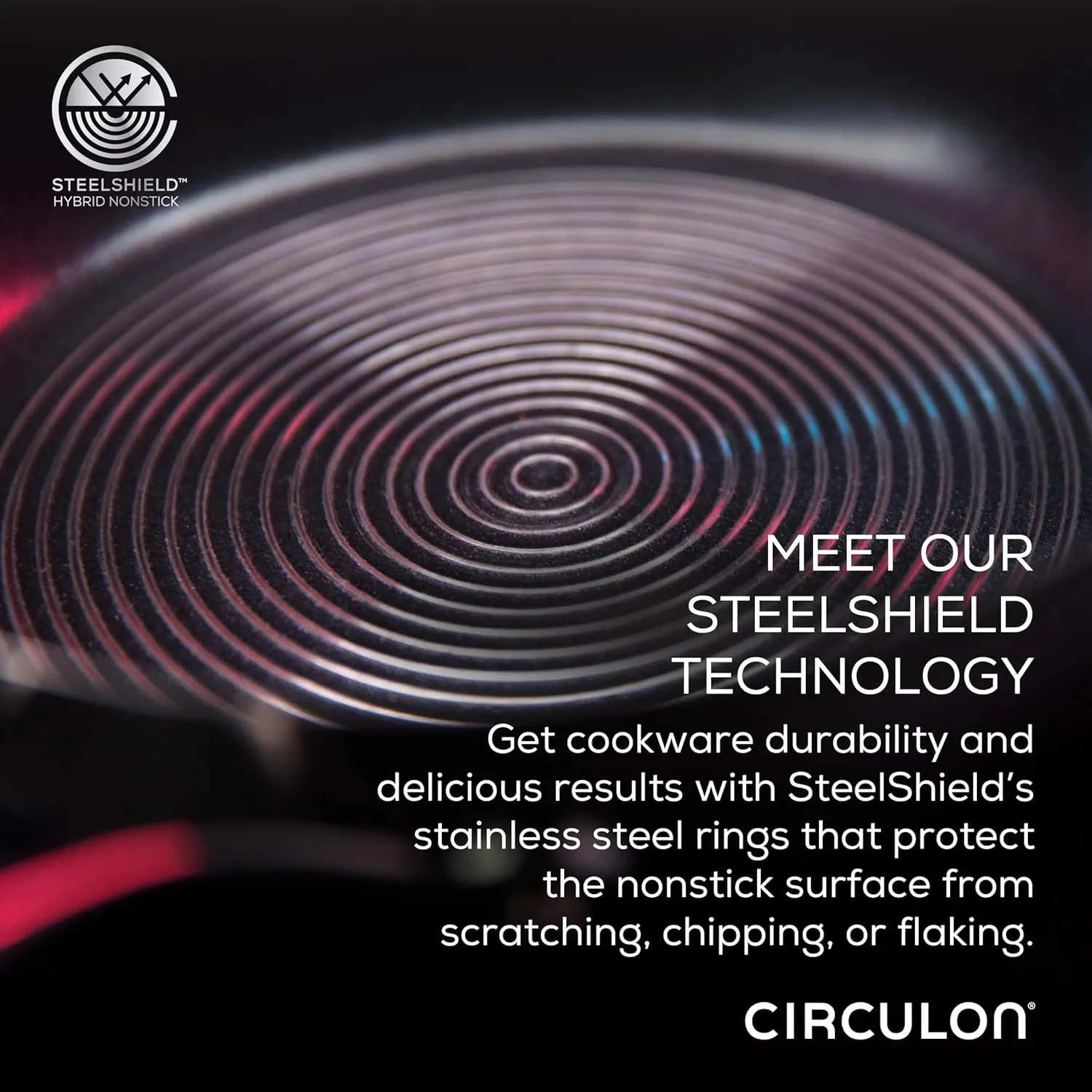 Circulon SteelShield Stainless Steel Frying Pan Set with SteelShield Hybrid Stainless and Nonstick Technology, 10 Inch and 8 Inch - Stainless Steel