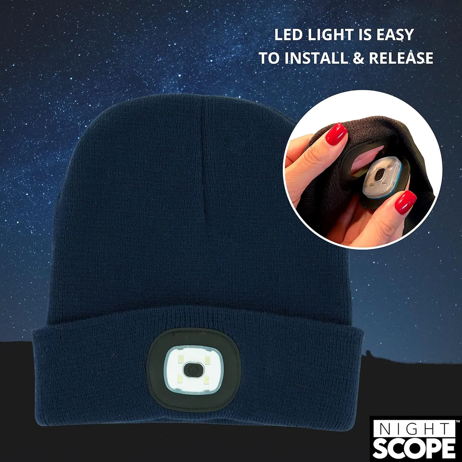 Classic Rechargeable LED Warm Knit Beanie Head Light Hat Headlamp for Outdoor Activities