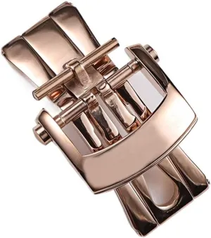 Classical 22 18mm Silver Black Deployment Clasp for Chopard Watchband Men Women Metal Accessory Buckle (Color : Rose Gold, Size : 22mm)