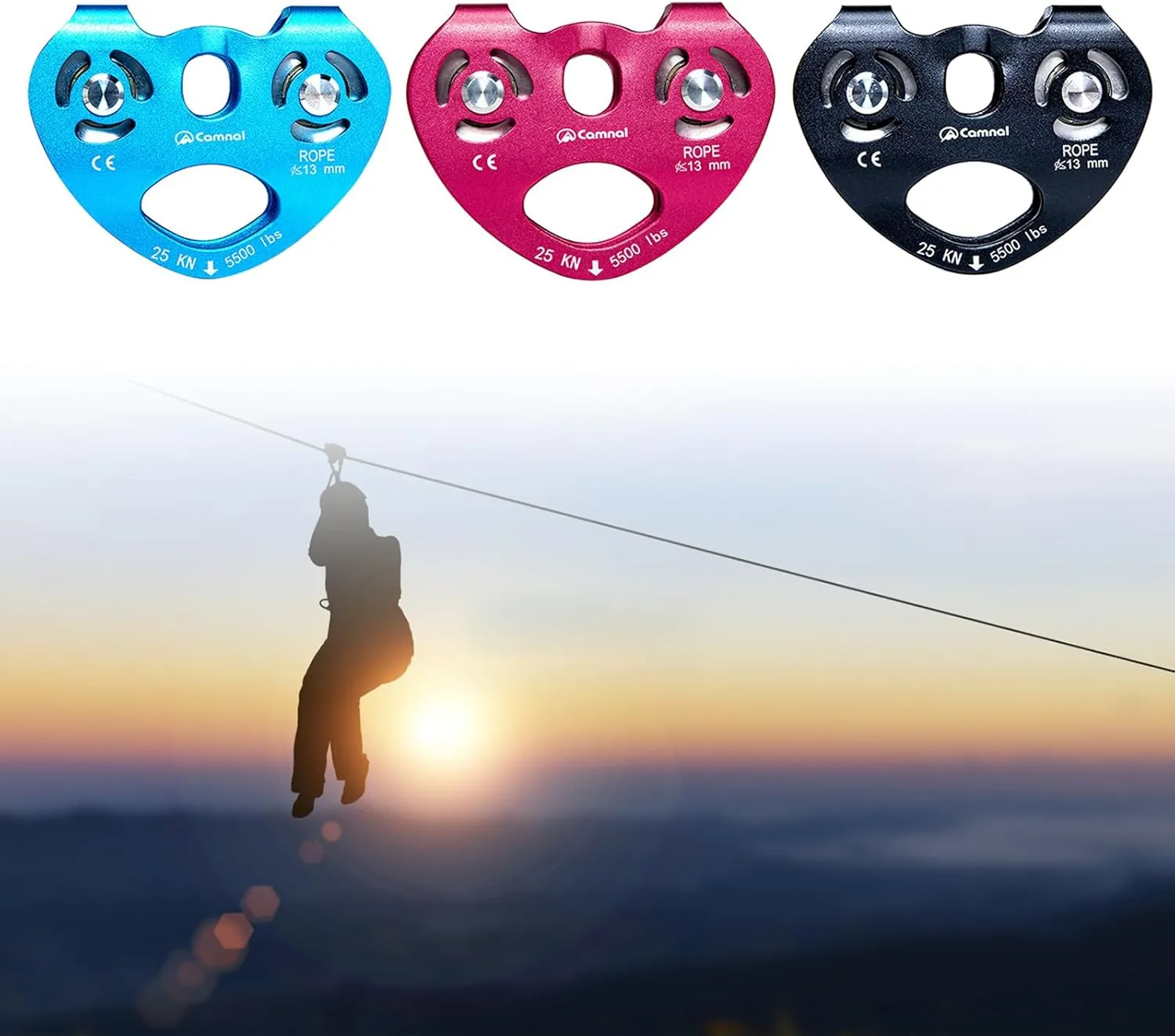 Climbing Pulley Trolley Professional Mountaineering Equipment Caving Tool Climbing Pulley for Outdoor Rock Climbing Use Climbing Pulley