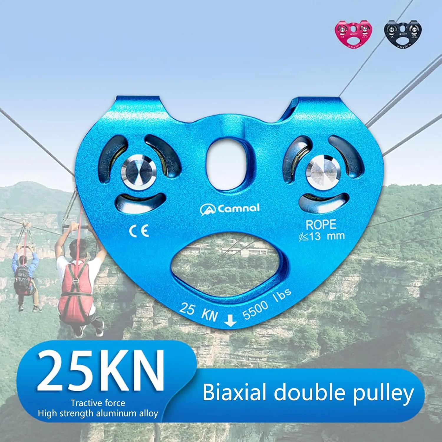 Climbing Pulley Trolley Professional Mountaineering Equipment Caving Tool Climbing Pulley for Outdoor Rock Climbing Use Climbing Pulley