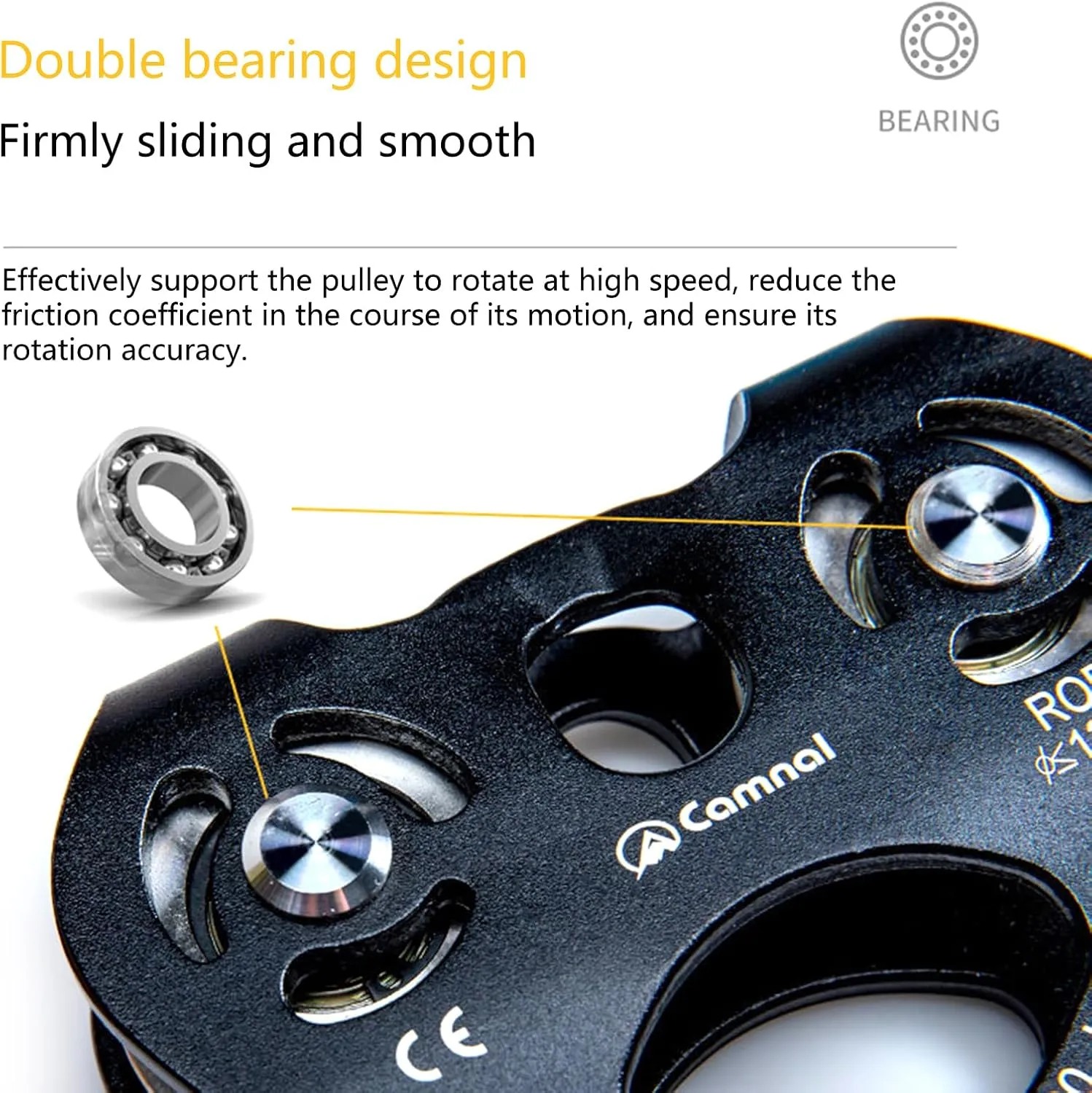 Climbing Pulley Trolley Professional Mountaineering Equipment Caving Tool Climbing Pulley for Outdoor Rock Climbing Use Climbing Pulley