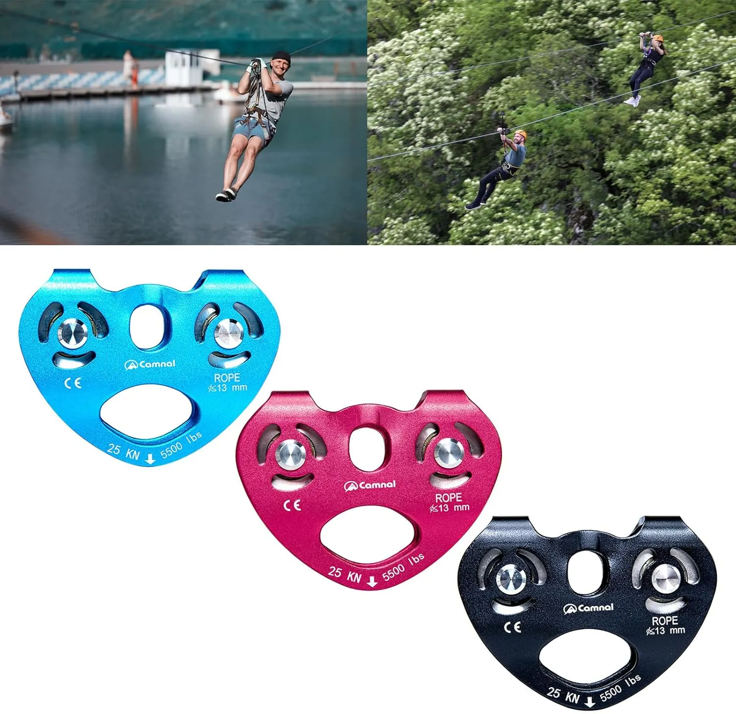 Climbing Pulley Trolley Professional Mountaineering Equipment Caving Tool Climbing Pulley for Outdoor Rock Climbing Use Climbing Pulley