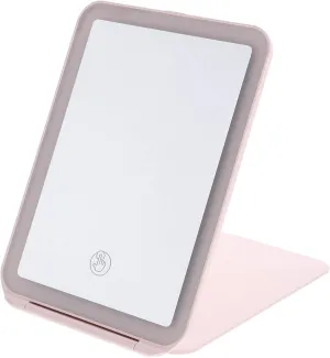 CLISPEED USB Touch Light Makeup Mirror Compact Folding Design for Easy Travel Portable Led Vanity Mirror with Reflection and Dimming Function for Quick Touch-ups and Daily Makeup