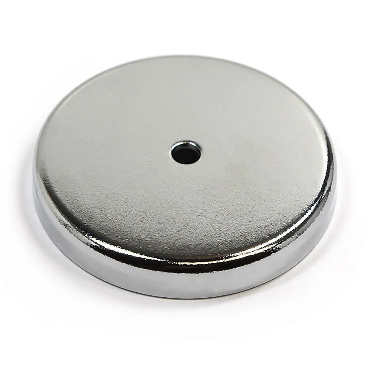 CMS MAGNETICS - 3-Pack RB80 C8 Ceramic Ferrite Round Base Magnet with Anti-Corrosion Chrome Plated Steel Cup and 100 LB Pull Force - Cup Diameter: 81.3mm, Center Hole: 7mm, Thickness: 10.7mm