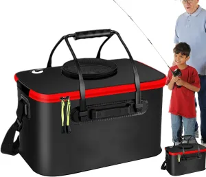 Collapsible Fishing Bucket, Foldable Fishing Bucket, Live Bait Bucket with Aerator, Foldable Fishing Bucket, Eva Live Bait Container with Aerator, Leak-proof for Garden Camping