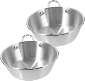 Compact Stainless Steel Picnic Bowl Set Camping Bowl Set Foldable Cups for Travel