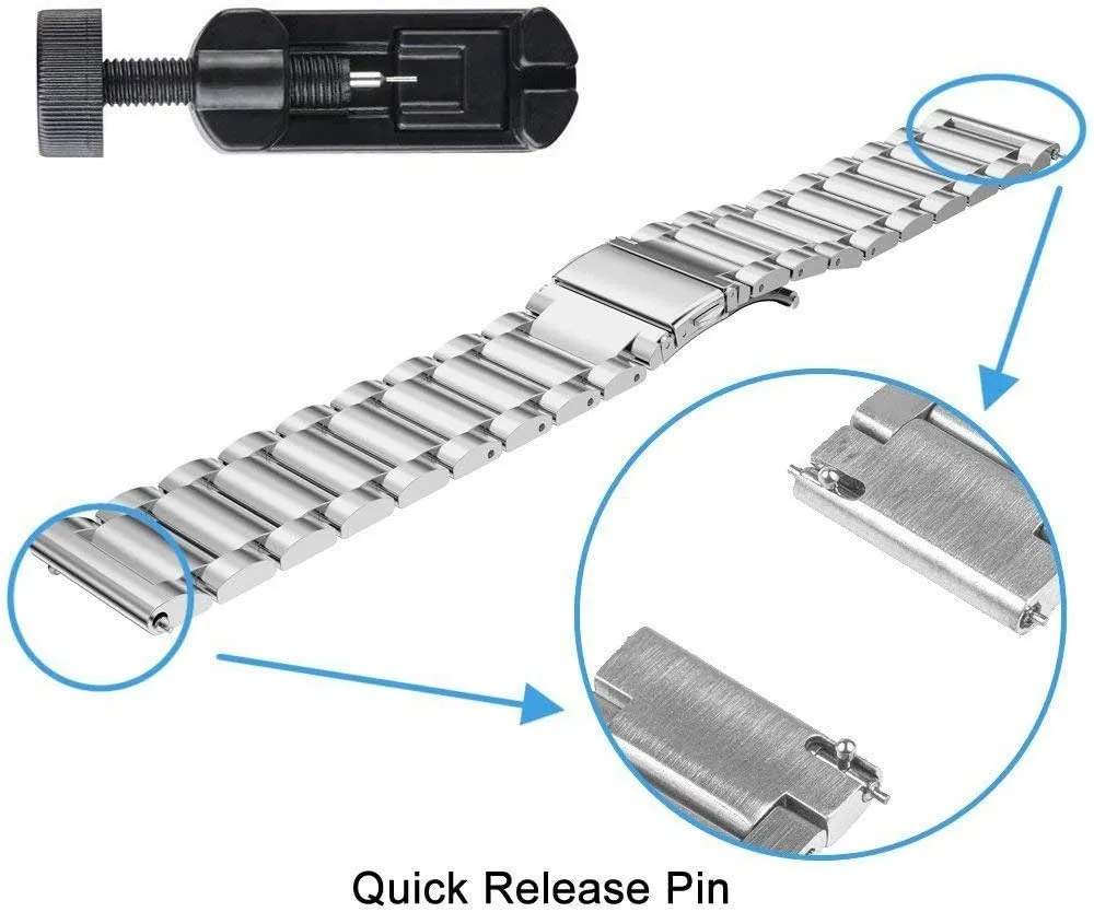 Compatible with SUUNTO 9 Peak Band, Quick Release Stainless Steel Metal Replacement Straps Compatible with SUUNTO 9 Peak 43mm Sports Watch