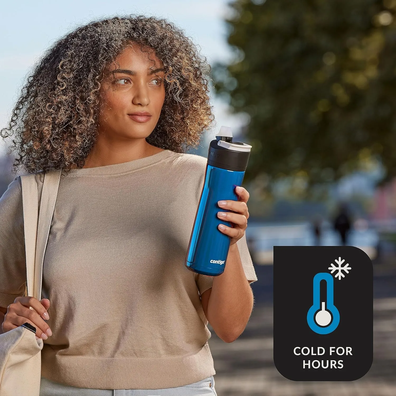Contigo Ashland Chill Stainless Steel Water Bottle, 24oz, Leakproof Lid & Straw, Keep Drinks Cold for 24hrs & Hot for 6hrs, Ideal for Travel, Work, School