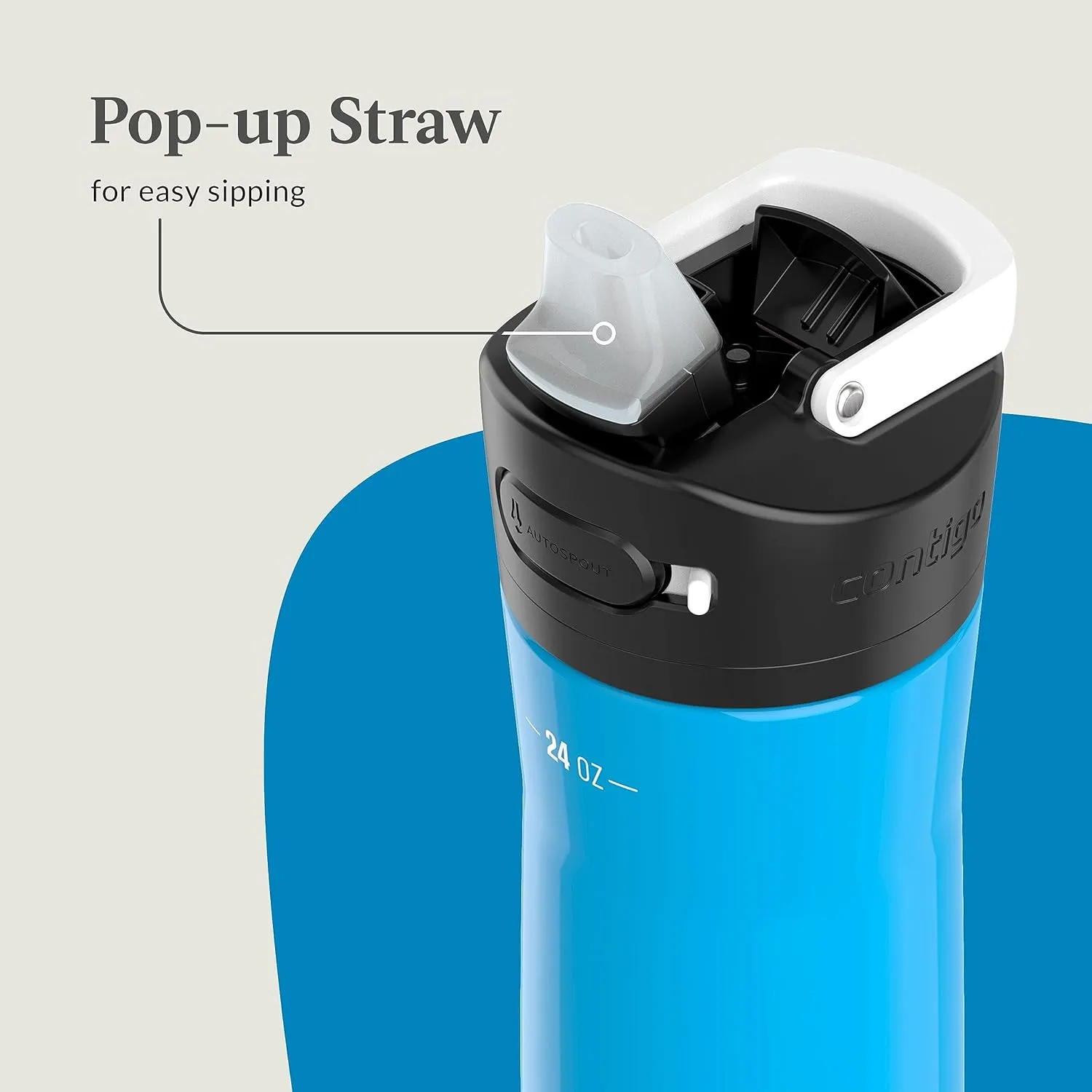 Contigo Ashland Chill Stainless Steel Water Bottle, 24oz, Leakproof Lid & Straw, Keep Drinks Cold for 24hrs & Hot for 6hrs, Ideal for Travel, Work, School