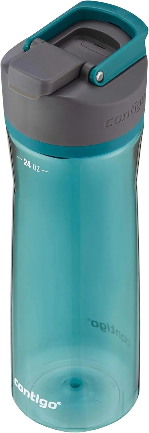 Contigo Cortland 24oz & Spirulina 24oz Spill-Proof Water Bottles with Leak-Proof Lid, Carry Handle, Dishwasher Safe