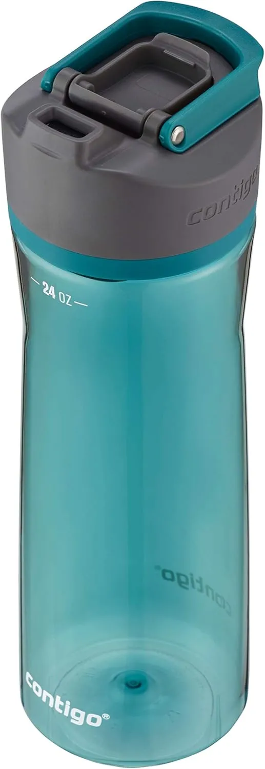 Contigo Cortland 24oz & Spirulina 24oz Spill-Proof Water Bottles with Leak-Proof Lid, Carry Handle, Dishwasher Safe