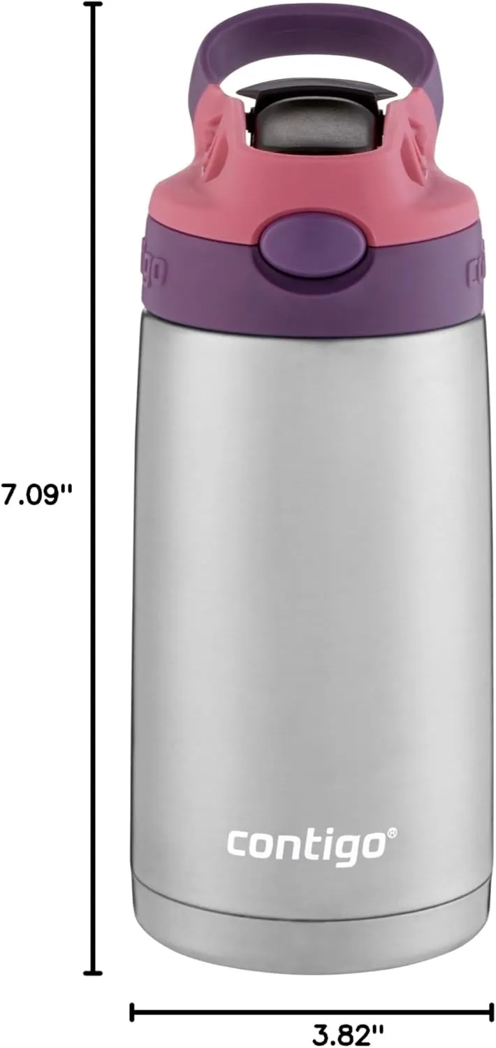 Contigo® Kids Straw Stainless Steel Water Bottle with AUTOSPOUT® Lid, 13oz.