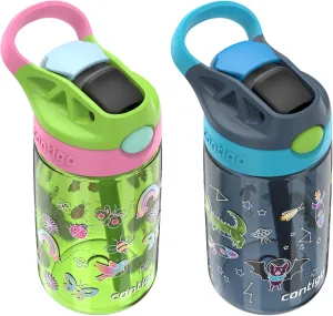 Contigo Kids Water Bottle with Redesigned AUTOSPOUT Straw, 14 oz, 2-Pack