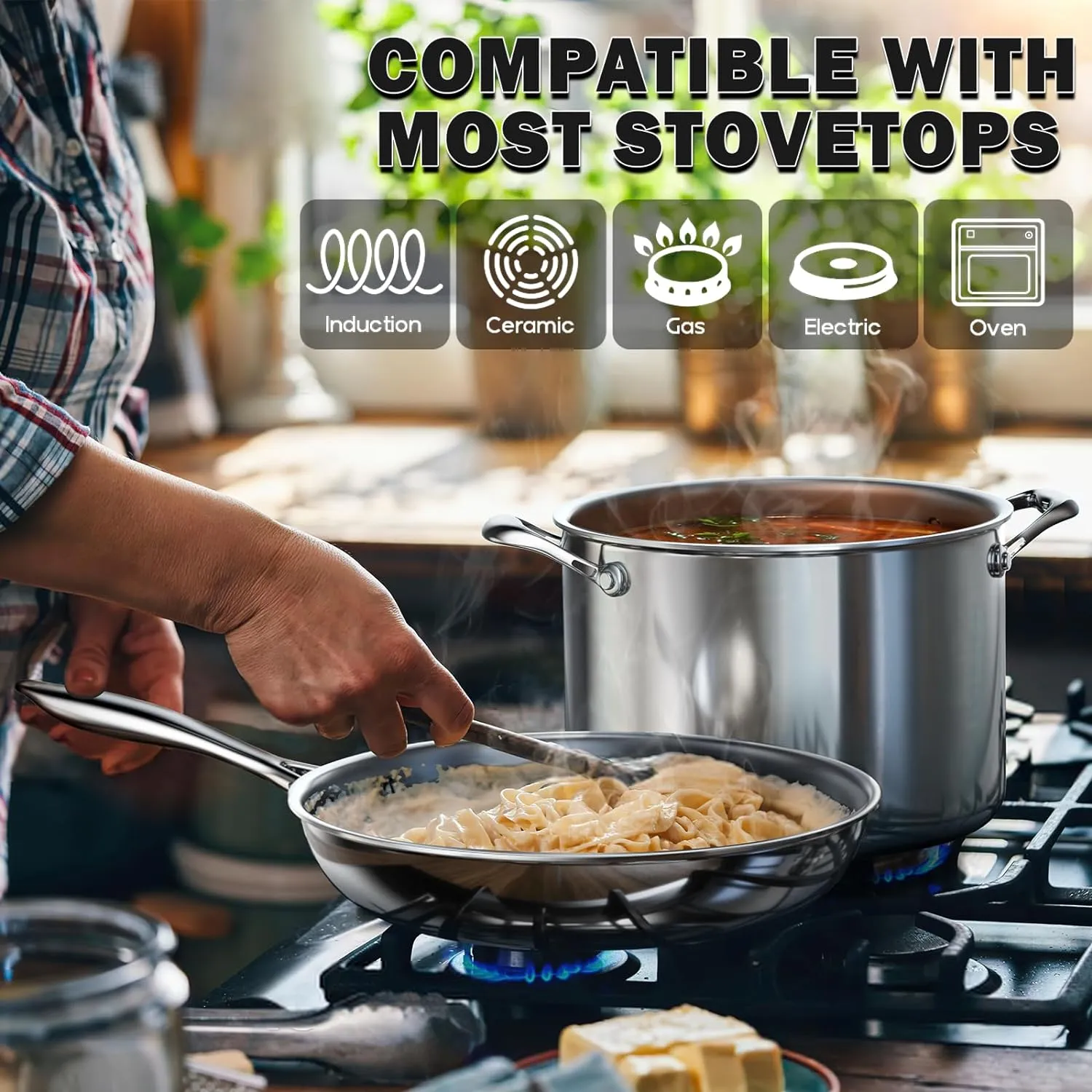 Cooks Standard Multi-Ply Clad Saucepan, 3 Quarts, Silver