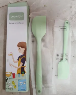 cookstyle Non-Stick Heat Resistant Silicone Spatula Set, Small &  Large Spatulas