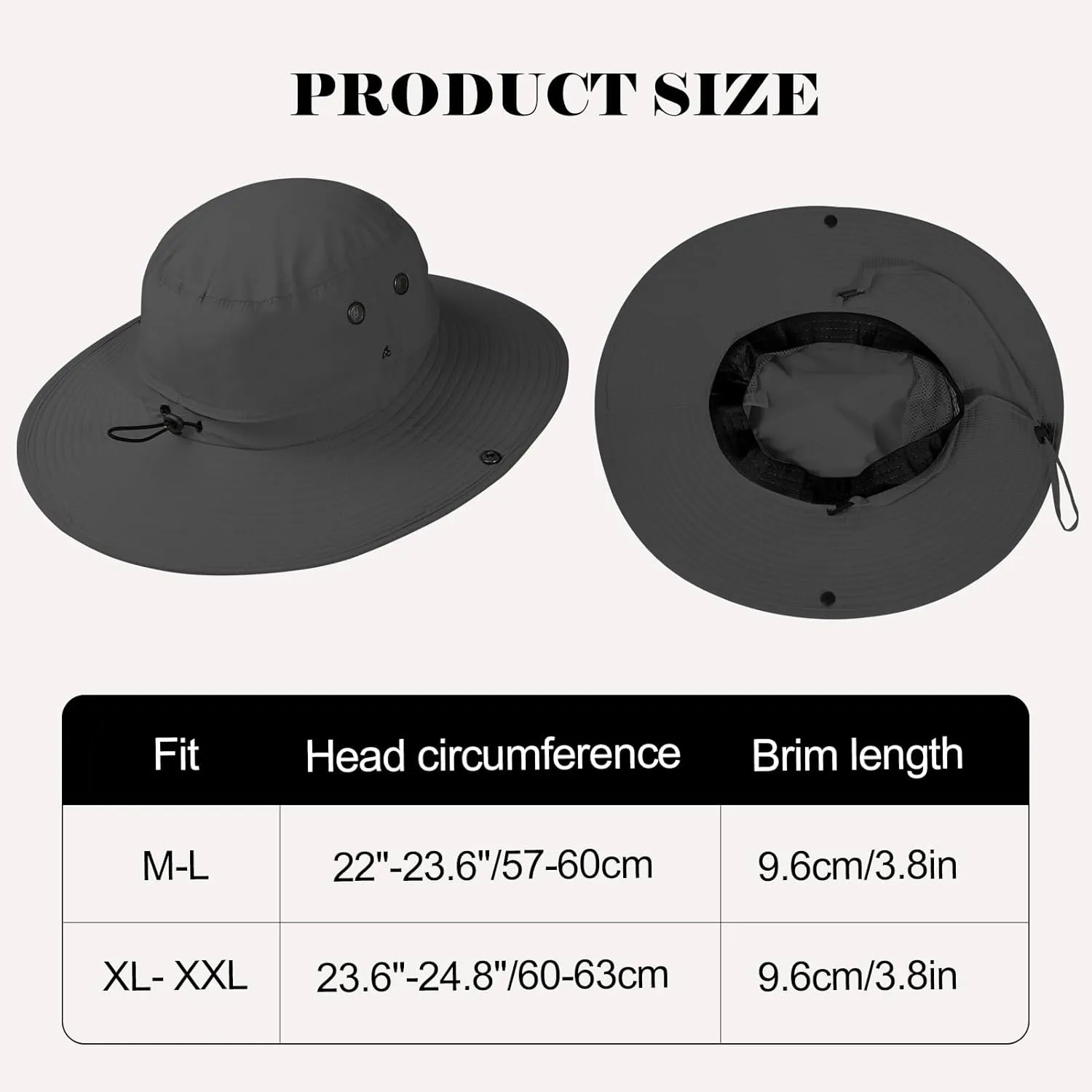 Cooling Bucket Hat UPF 50  Wide Brim Sun Hat for Women Men Lightweight Foldable Summer Hiking Fishing Hat Detachable Strap