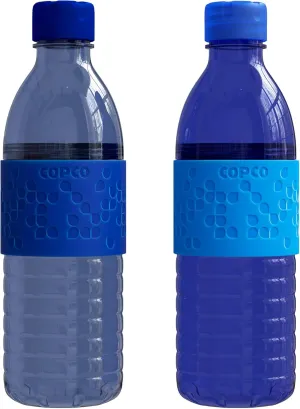 Copco Hydra 16.9oz Water Bottle, Set of 2 - Non-Slip Sleeve & BPA-Free Tritan Plastic - Dishwasher Safe, Reusable Plastic To Go Bottle - Leak-Proof, Spill-Proof, Portable Water Bottle (Navy & Blue)