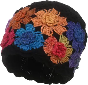 CORIRESHA Women's Boho Crochet Flower Beanie Handmade Cotton Hollow Out Y2k Summer Hat