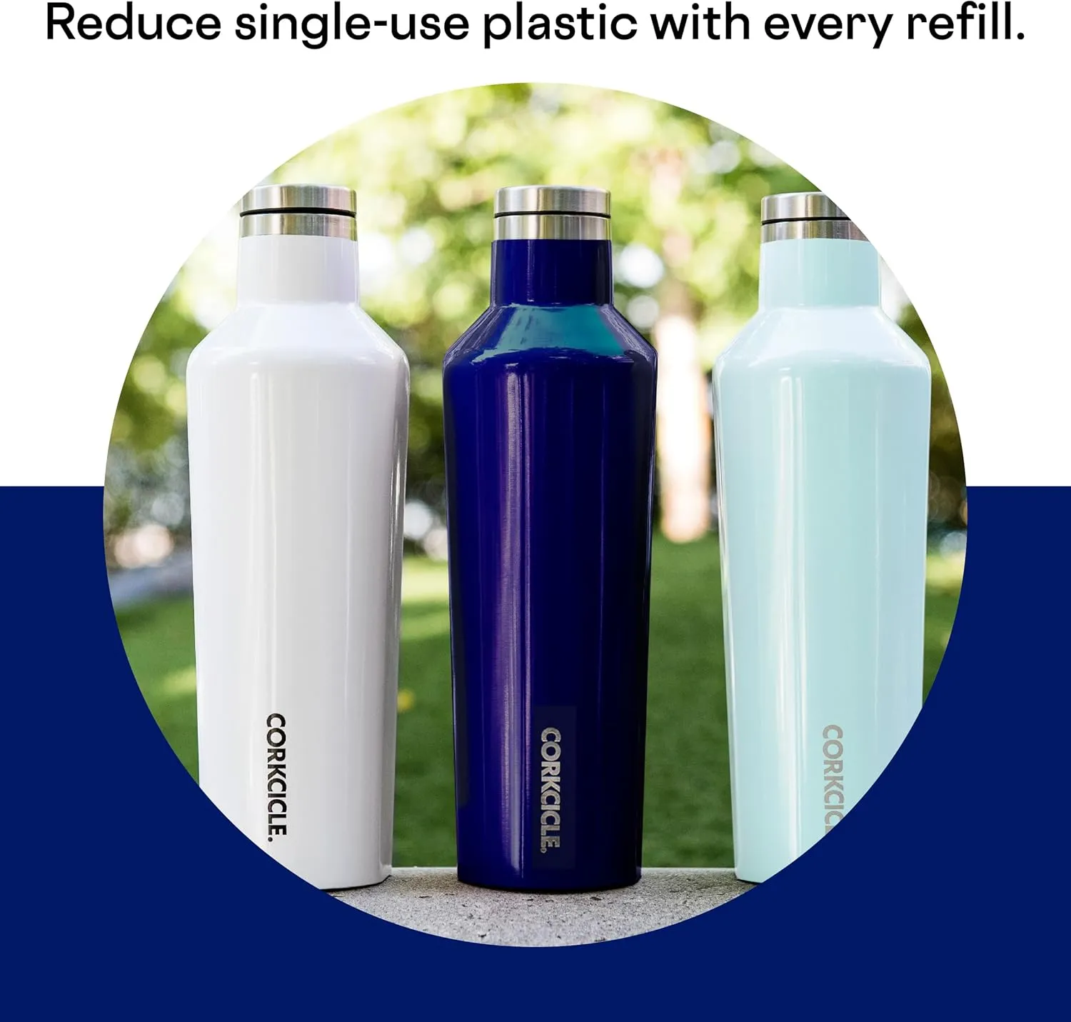 Corkcicle Classic Canteen Insulated Tumbler, Midnight Navy, 16 oz – Reusable Water Bottle Keeps Beverages Cold for 25 Hours & Hot 12 Hours – Cupholder Friendly Tumbler with Screw-On Cap