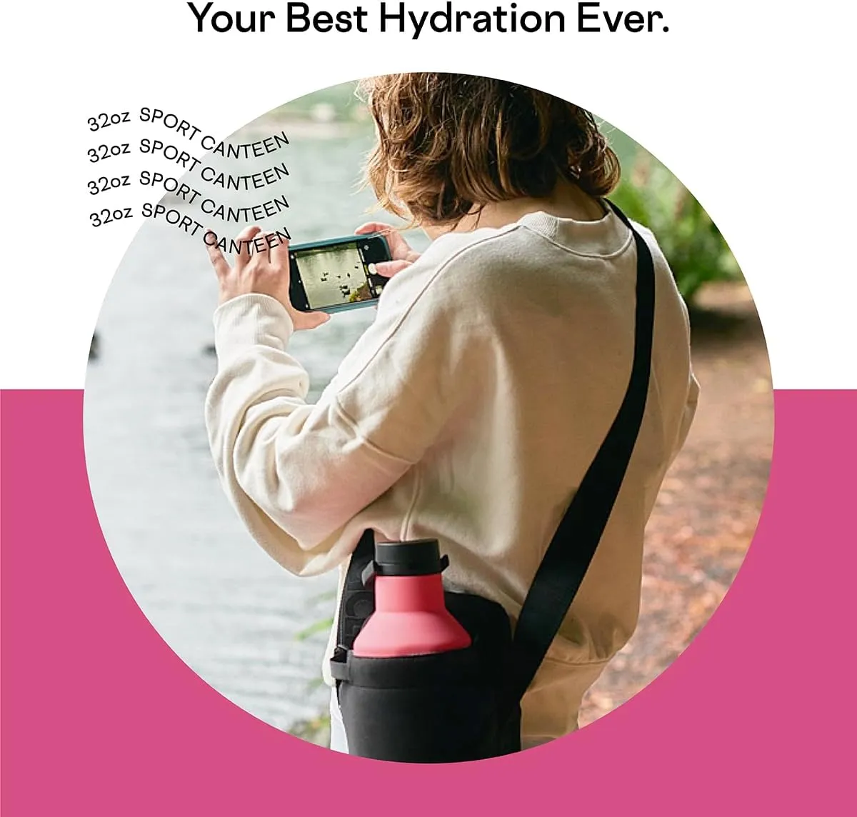 Corkcicle Sport Canteen Insulated Tumbler, Dragonfruit, 32 oz – Reusable Water Bottle Keeps Beverages Cold for 25 Hours & Hot 12 Hours – Cupholder Friendly Tumbler with Screw-On Cap